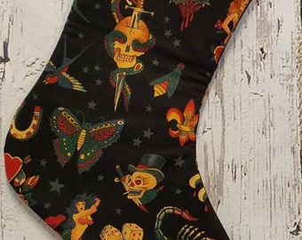 Tattoo Stocking, Tattoo, Christmas gift, skulls and daggers, sparrow, scorpion