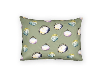 Coastal Shells Muted Olive Pillow Sham