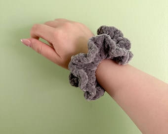Handcrafted Crocheted Velvet Scrunchies for Hair Style Accessories