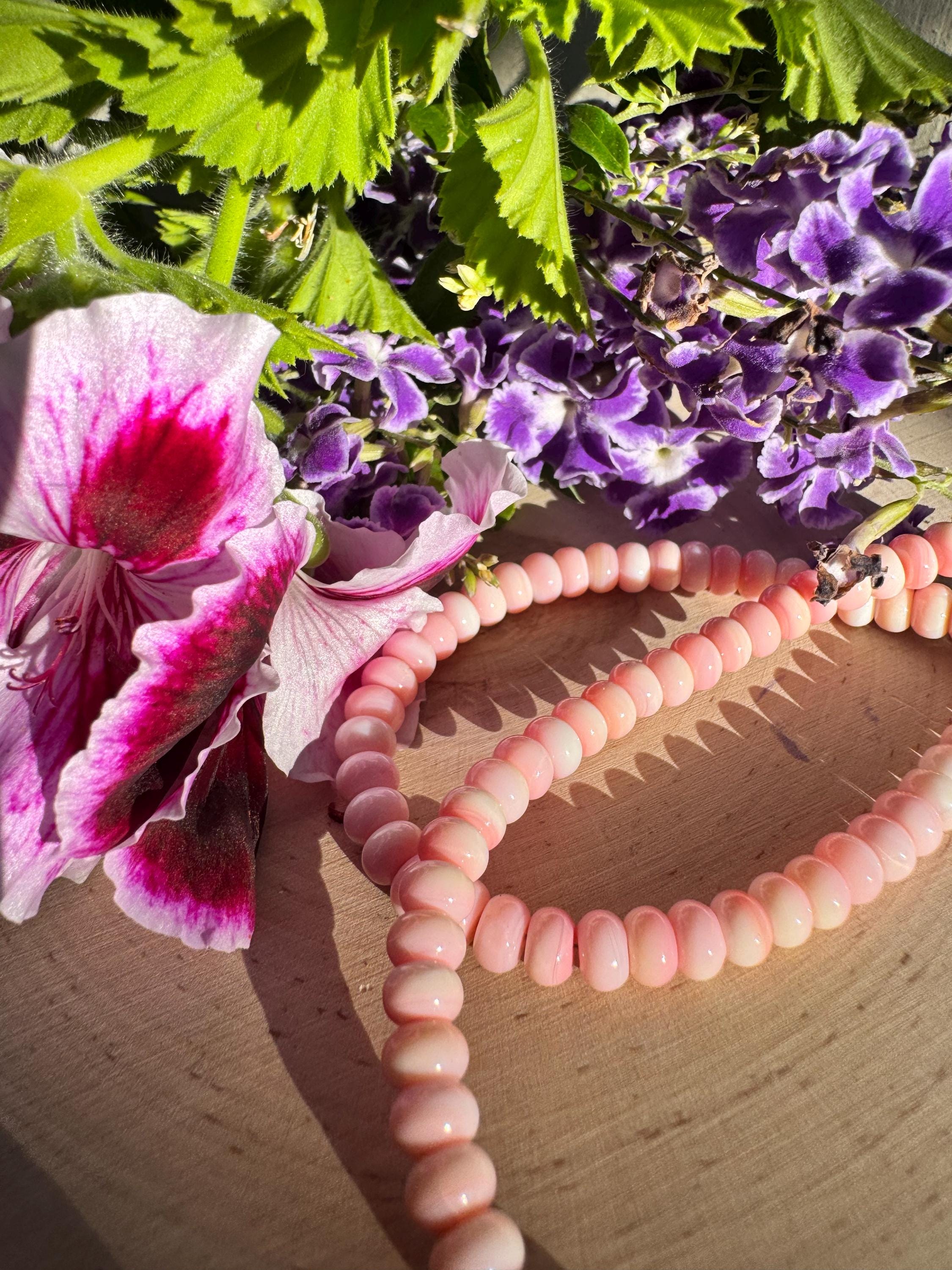 Navajo Pink Conch Bead Necklace by Tiffany Garcia | 18 Inch Native