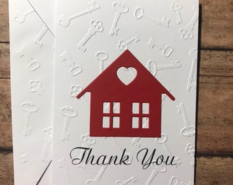 House Cards, Thank You Note Cards, Stationery Set, Greeting Card, Real Estate Agent Cards,  Referral Thank You Blank Card Set and Envelopes