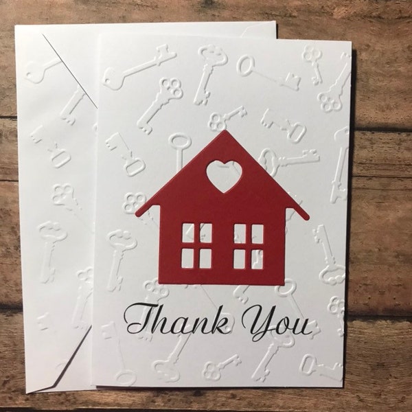 House Cards, Thank You Note Cards, Stationery Set, Greeting Card, Real Estate Agent Cards,  Referral Thank You Blank Card Set and Envelopes