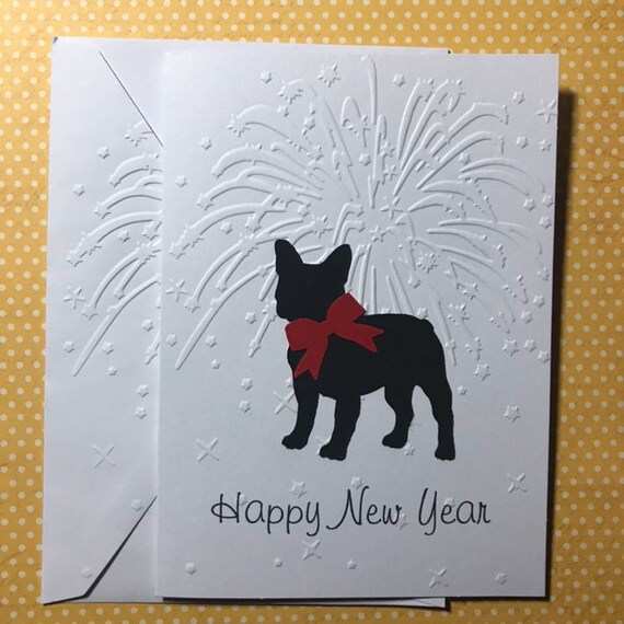 happy new year french bulldog