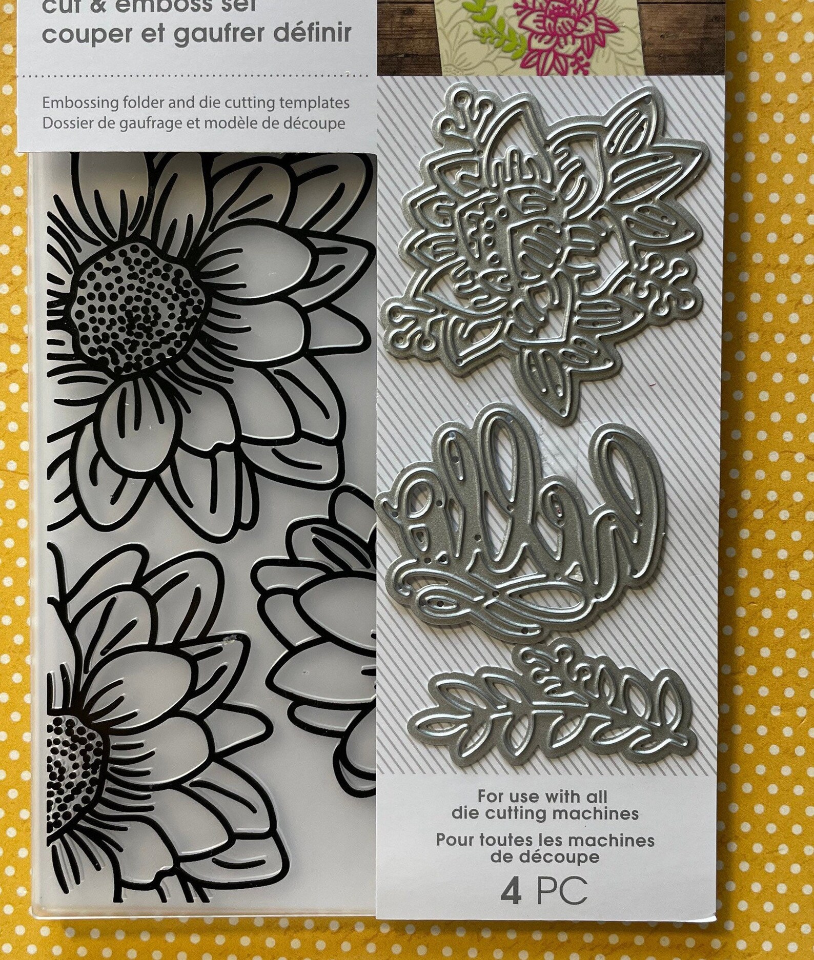 Momenta Flower Embossing Folder Hello Thanks Love Flower Etsy