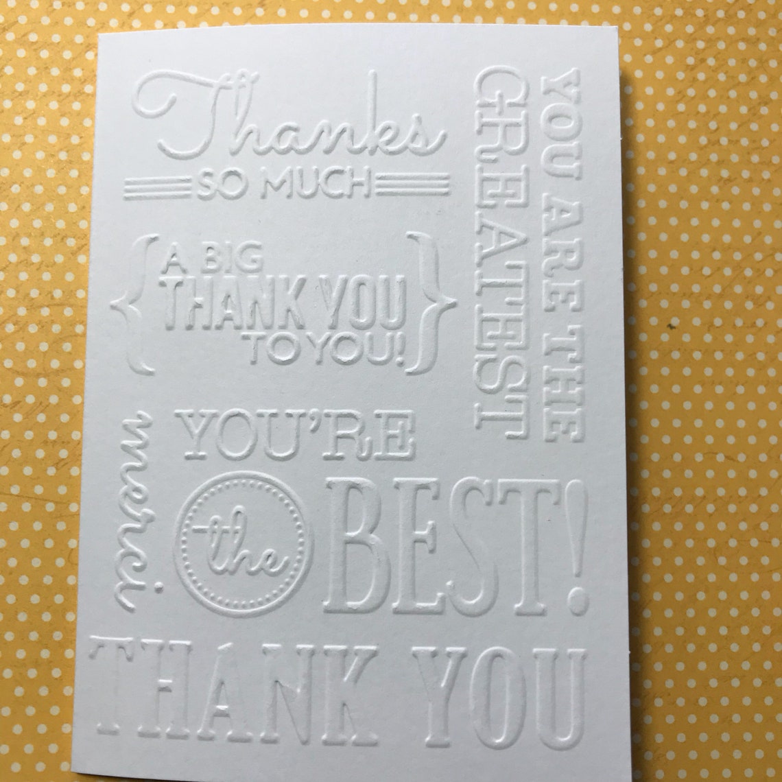 Thank You Card Set White Embossed Note Cards Stationery Set Etsy