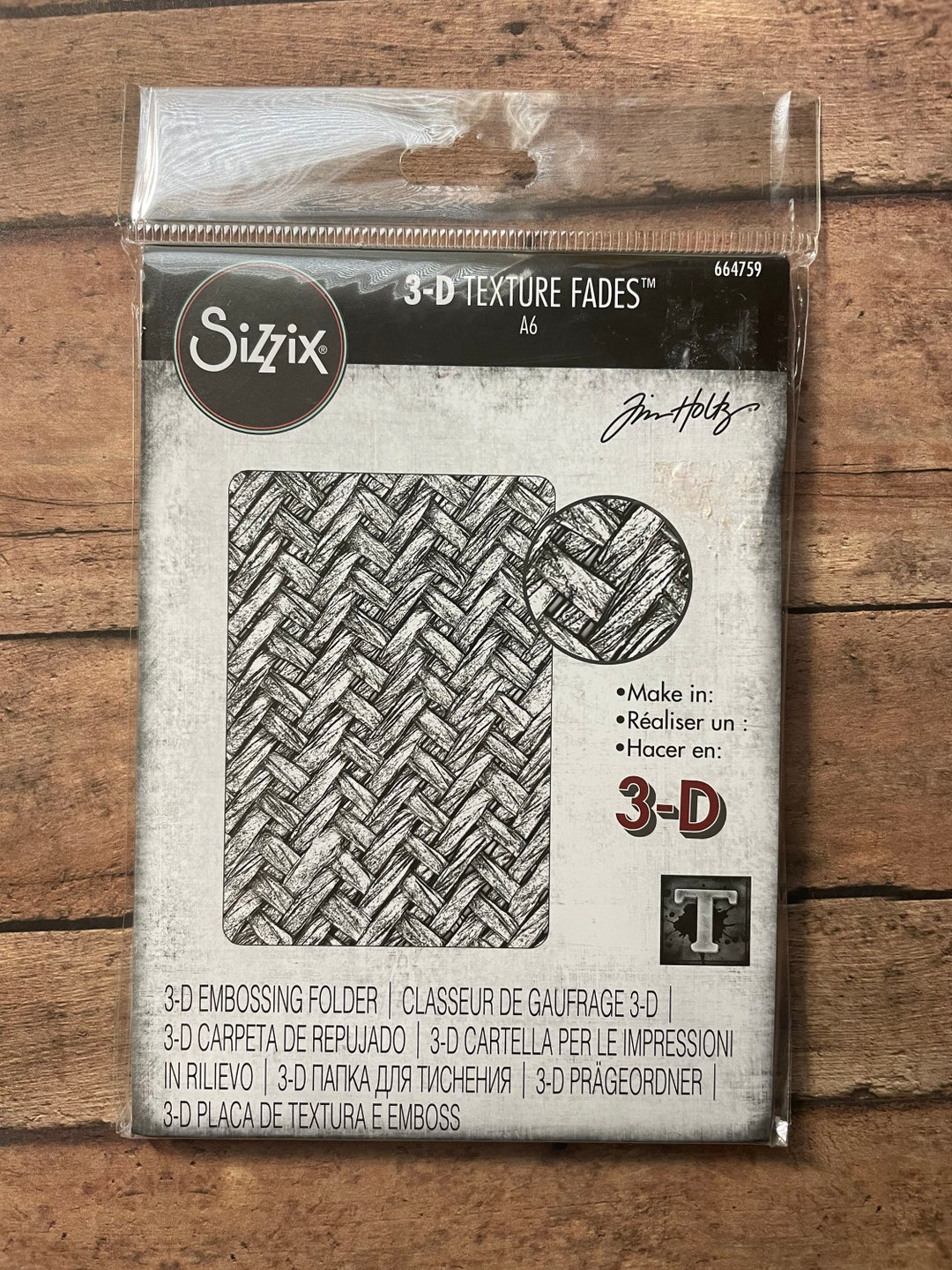 Sizzix Folder De Gaufrage 3D 'Industrious' Par Tim Holtz - Texture Effet Fer Rouillé, Compatible Machines Big Shot