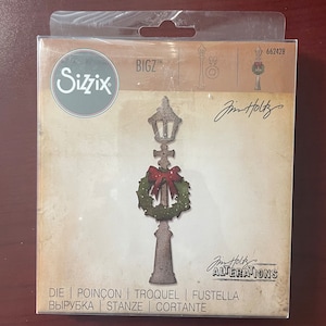 Lamp Post Tim Holtz Sizzix Bigz Die - Holiday Lamppost Tim Holtz 662428 Designed by: Tim Holtz Used Destash Die Wreath, Card Making