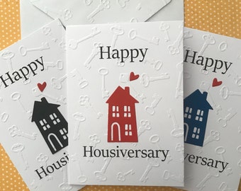 Happy Housiversary House Card, Home Card, Stationery, Real Estate Agent Greeting Card, Home Anniversary Blank Note Card and Envelope Sets
