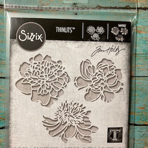 Sizzix Thinlits Die Set 3PK - Cutout Blossoms by Tim Holtz #664161 Designed by: Tim Holtz  Scrapbooking Card Making Paper Craft Die Cutting