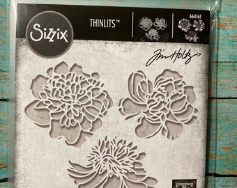 Sizzix Thinlits Die Set 3PK - Cutout Blossoms by Tim Holtz #664161 Designed by: Tim Holtz  Scrapbooking Card Making Paper Craft Die Cutting