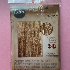 Sizzix 3-D Texture Fades Embossing Folder - Lumber by Tim Holtz #662718 New In Package, Card Making A2 Cards  Tag Making