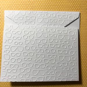 Glasses White Embossed Note Cards Stationery Set, Sun Glasses Cards, Eye Glasses Cards, Optometrist Cards, Blank Note Cards & Envelopes