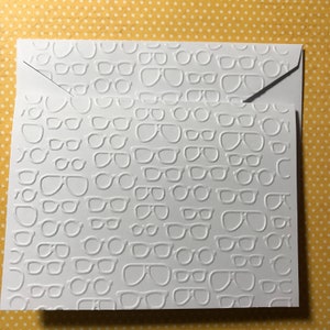 Glasses White Embossed Note Cards Stationery Set, Sun Glasses Cards, Eye Glasses Cards, Optometrist Cards, Blank Note Cards & Envelopes,