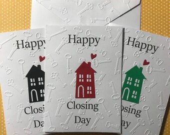 Happy Closing Day House Card, Home Card, Stationery, Real Estate Agent Greeting Card, Home Anniversary Blank Note Card and Envelope