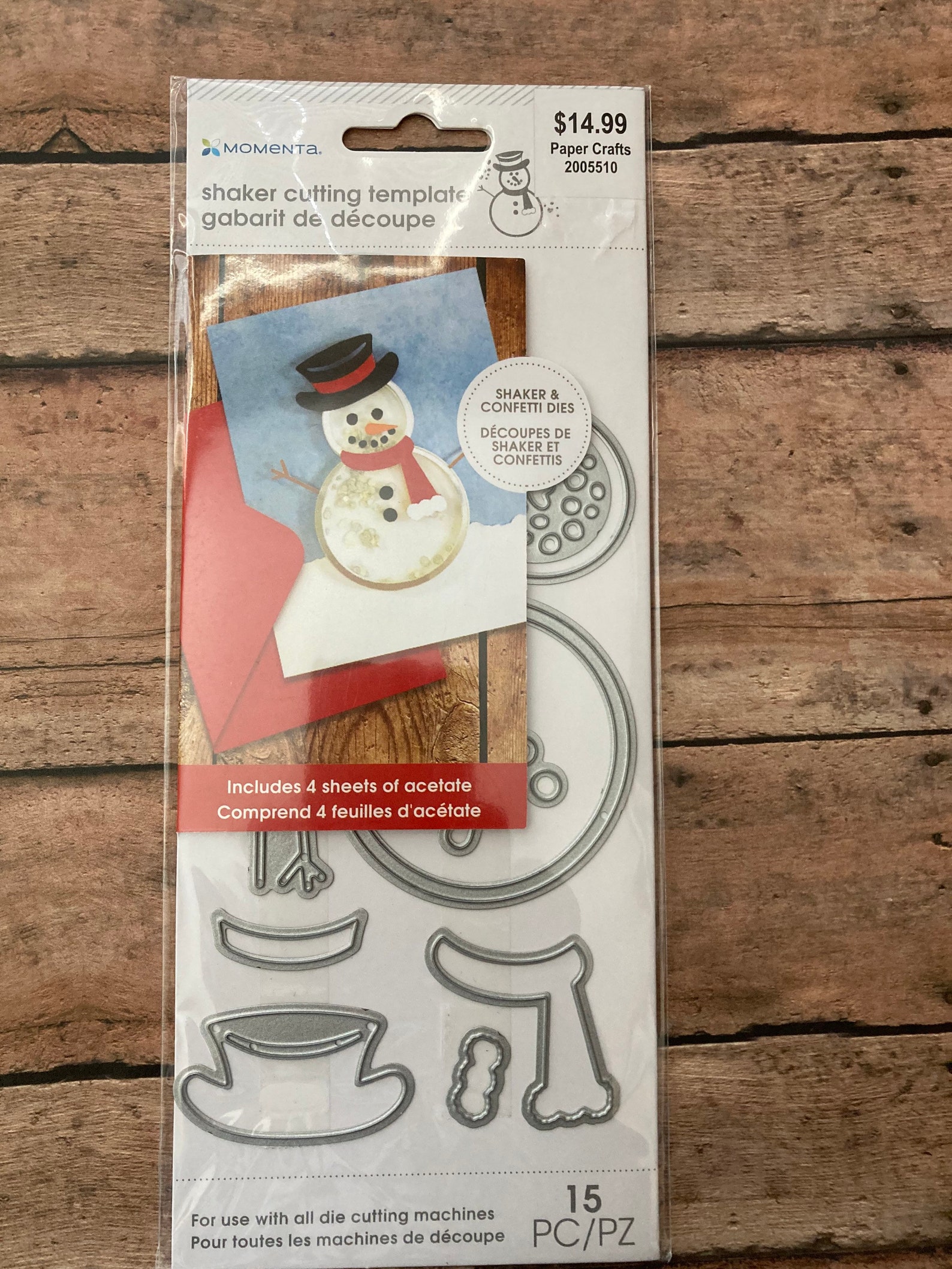 Momenta Shaker Snowman Wafer Thin Dies 4 clear acetate sheets | Etsy