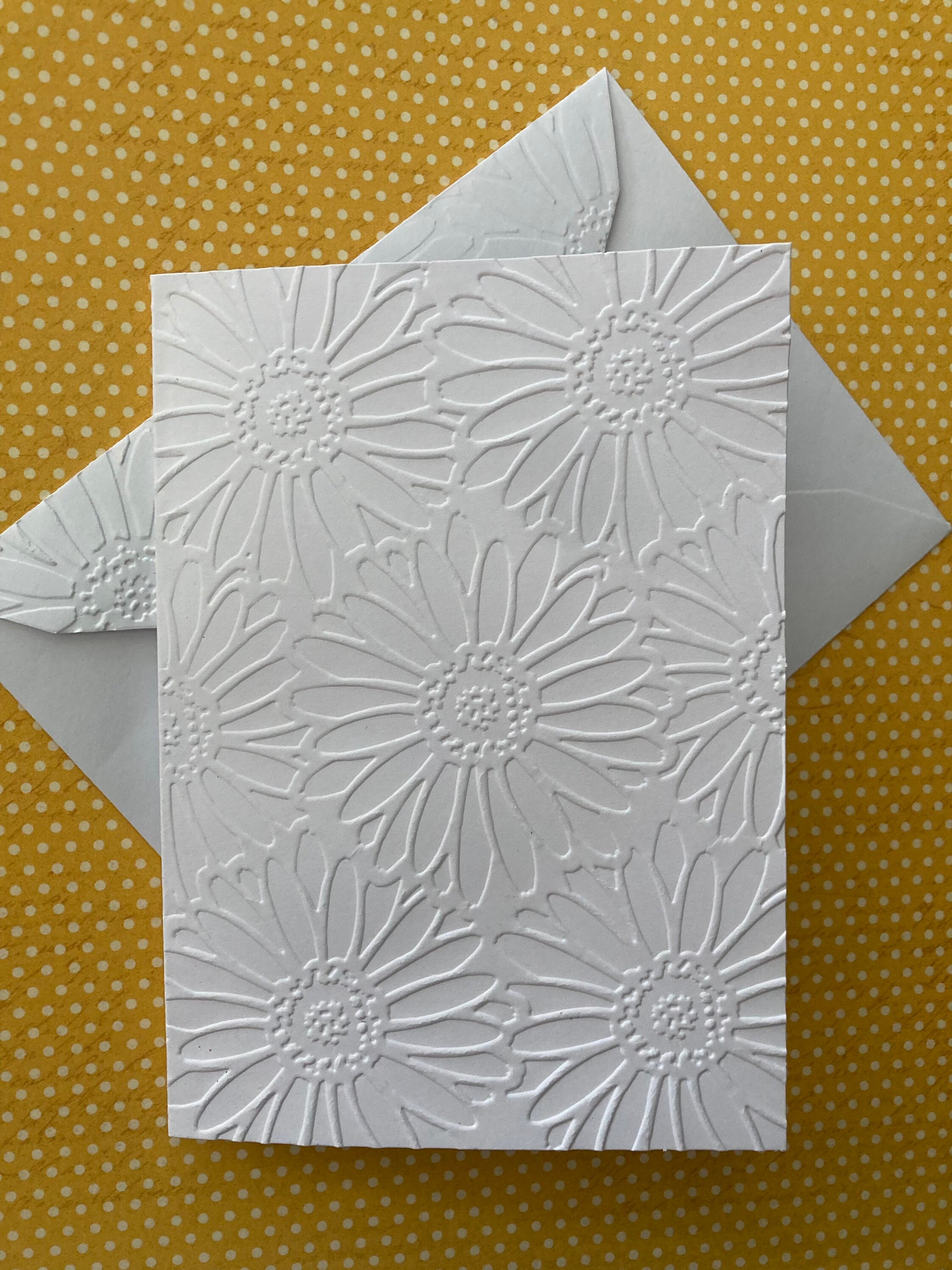 Daisy Card Set, Flower White Embossed Note Cards, Daisies Card Set ...