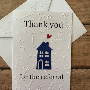 Thank You for the referral House Card, Home Card, Stationery, Real Estate Agent Greeting Card, Blank Note Card and Envelope