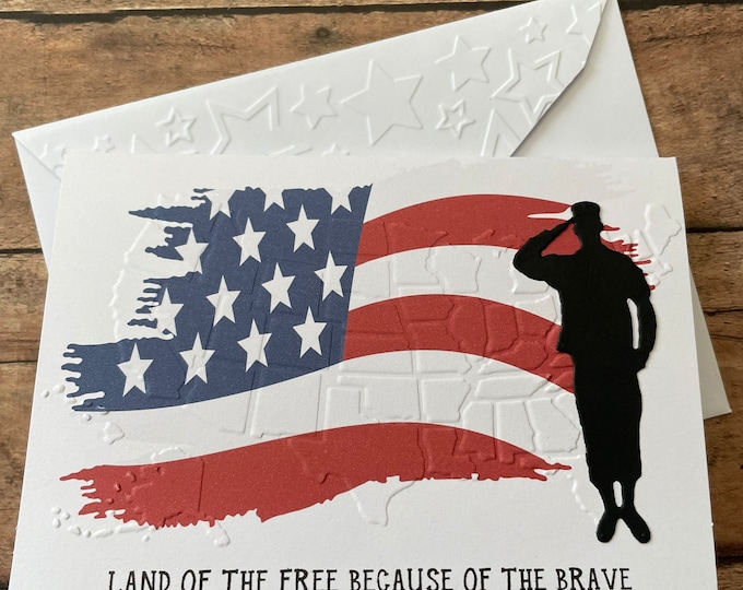 Veteran Thank You Card Military Card Patriotic Card Etsy