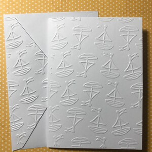 Sailboat Cards, White Embossed Cards, Stationery Set, Sailing Boat Cards, Nautical Cards, Cards for Sailors, Boat Cards, Masculine Cards