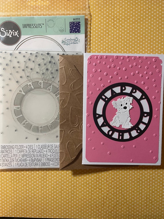 早割クーポン！ Happy Birthday Sizzix Impresslits Embossing Folder #663212 版画