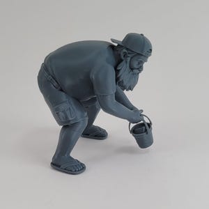 Bearded Beachcomber STL File – Miniature Metal Detectorist / Sandcastle 3D Print