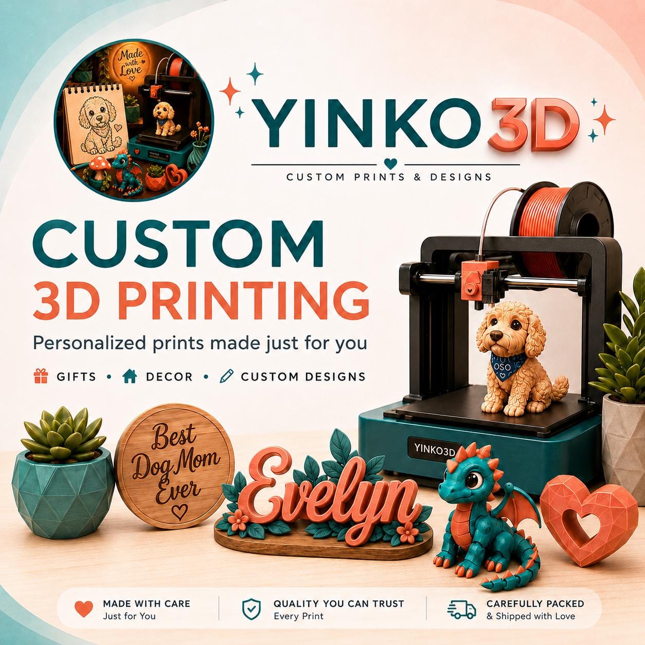 Custom 3D Prints & Designs Personalize 3D Printed Items