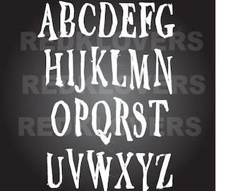 font Halloween Chalkboard handwritten alphabet scrapbook SVG Silhouette DXF  printing, digital download tshirt design files