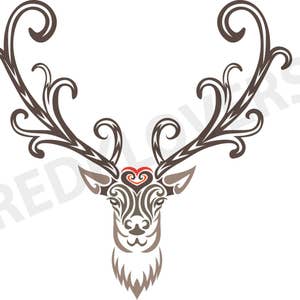 SVG DXF Deer Antlers elk woodland celtic scrapbook print cutout clipart Buck, hipster indy digital files tshirt designs