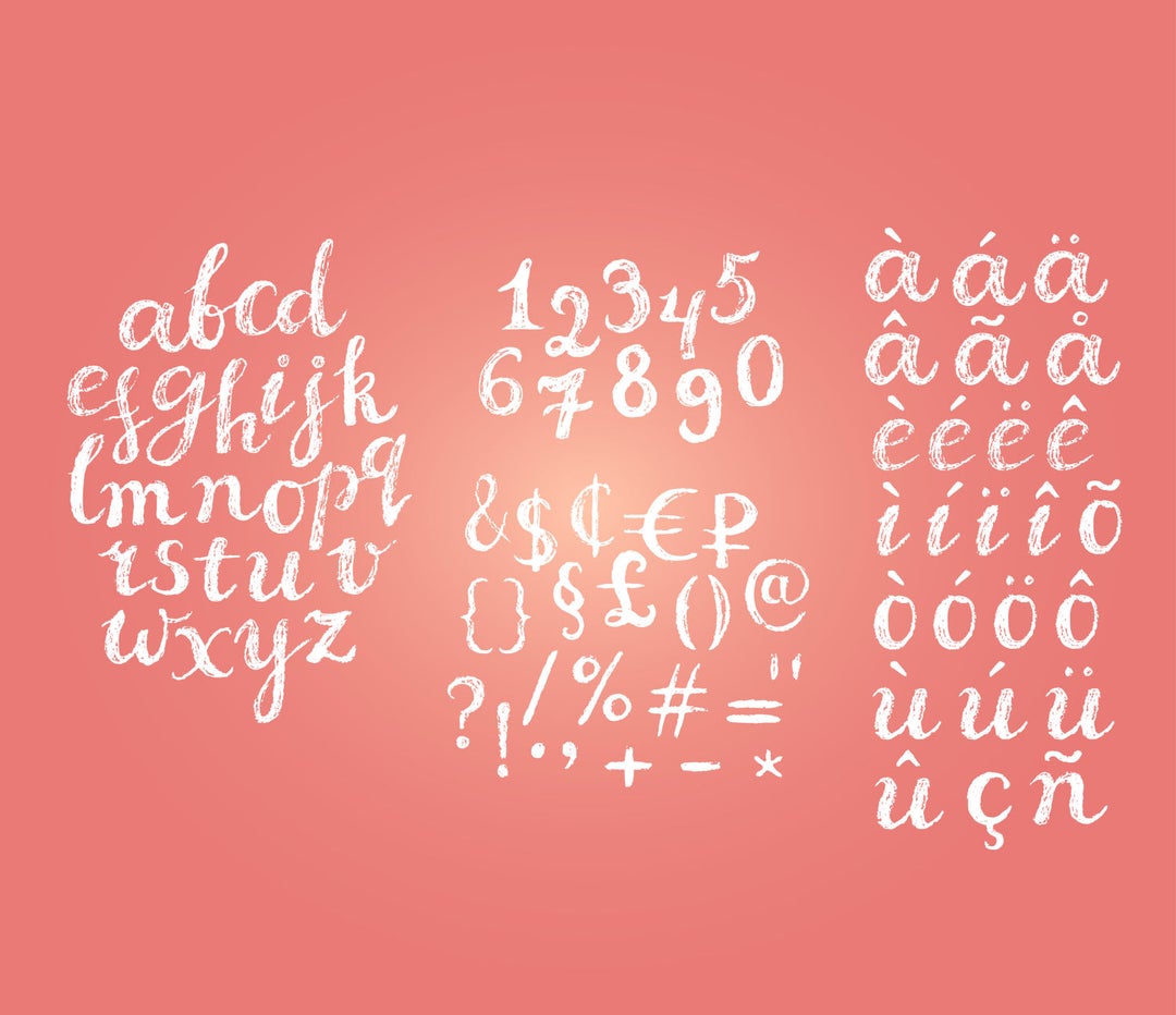 SVG DXF Font Script Calligraphy Handdrawn Scribble Chalkboard Vector ...
