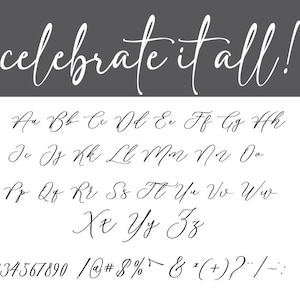 SVG Silhouette DXF font script calligraphy Chalkboard vector alphabet for screen printing, graphic tshirt design files