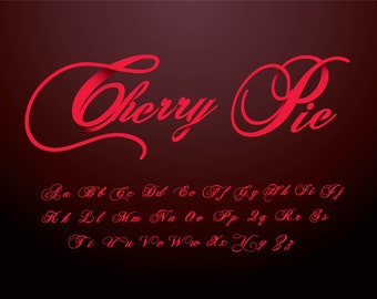 Font SVG DXF files Vintage Cherry Pie Advertising sign cricut, brother, craft, screenprint  tshirt design files