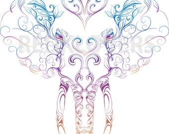 SVG DXF elephant boho Bali ethnic Digital Download files printing, tshirt designs, crocket, silhouette and more