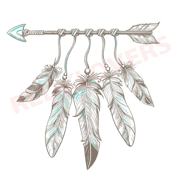 Download Svg Dxf Silhouette Feather Arrows Dreamcatcher Boho Native Etsy