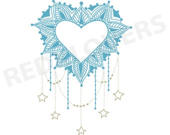 SVG DXF heart stars dreamcatcher deco boho southwest ethnic scrapbook Digital Download files tshirt designs