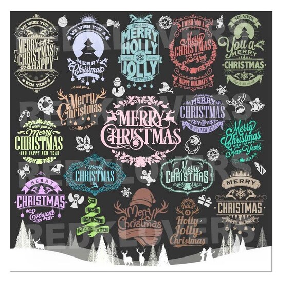 Download Free Dxf Svg Merry Christmas Dee Antler Vintage Retro Font Swirl Etsy SVG DXF Cut File