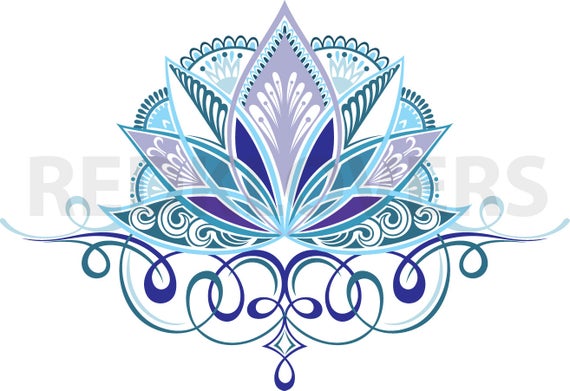 Download Svg Dxf Lotus Flower Bali Mandala Boho Yoga Henna Art Digital Etsy