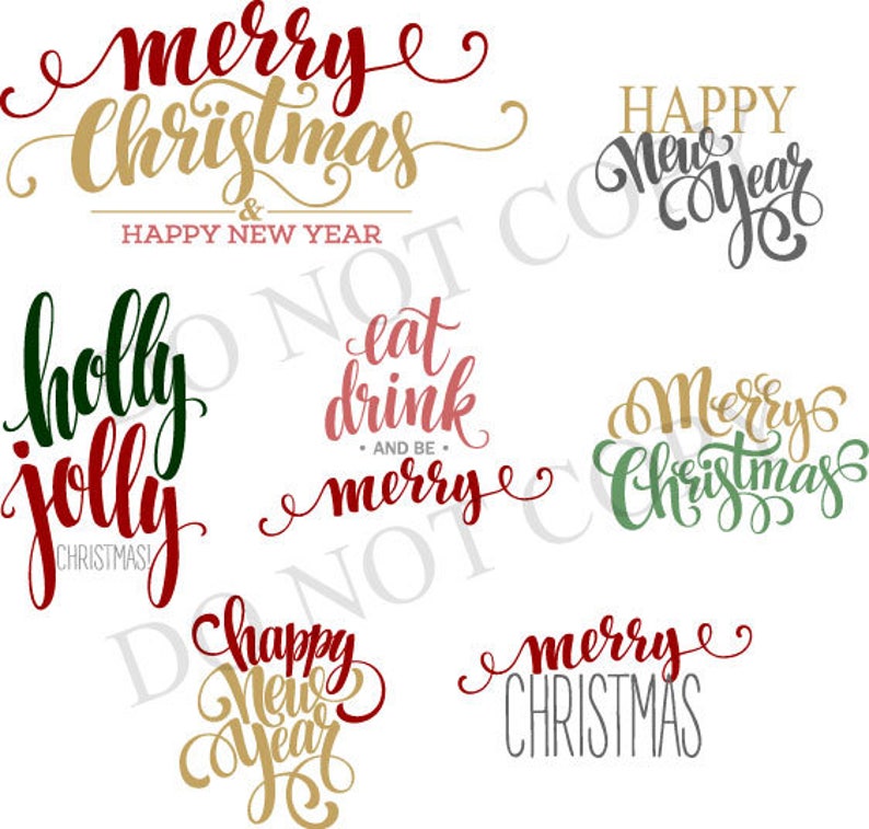 Dxf svg merry christmas happy new year font  swirl script 