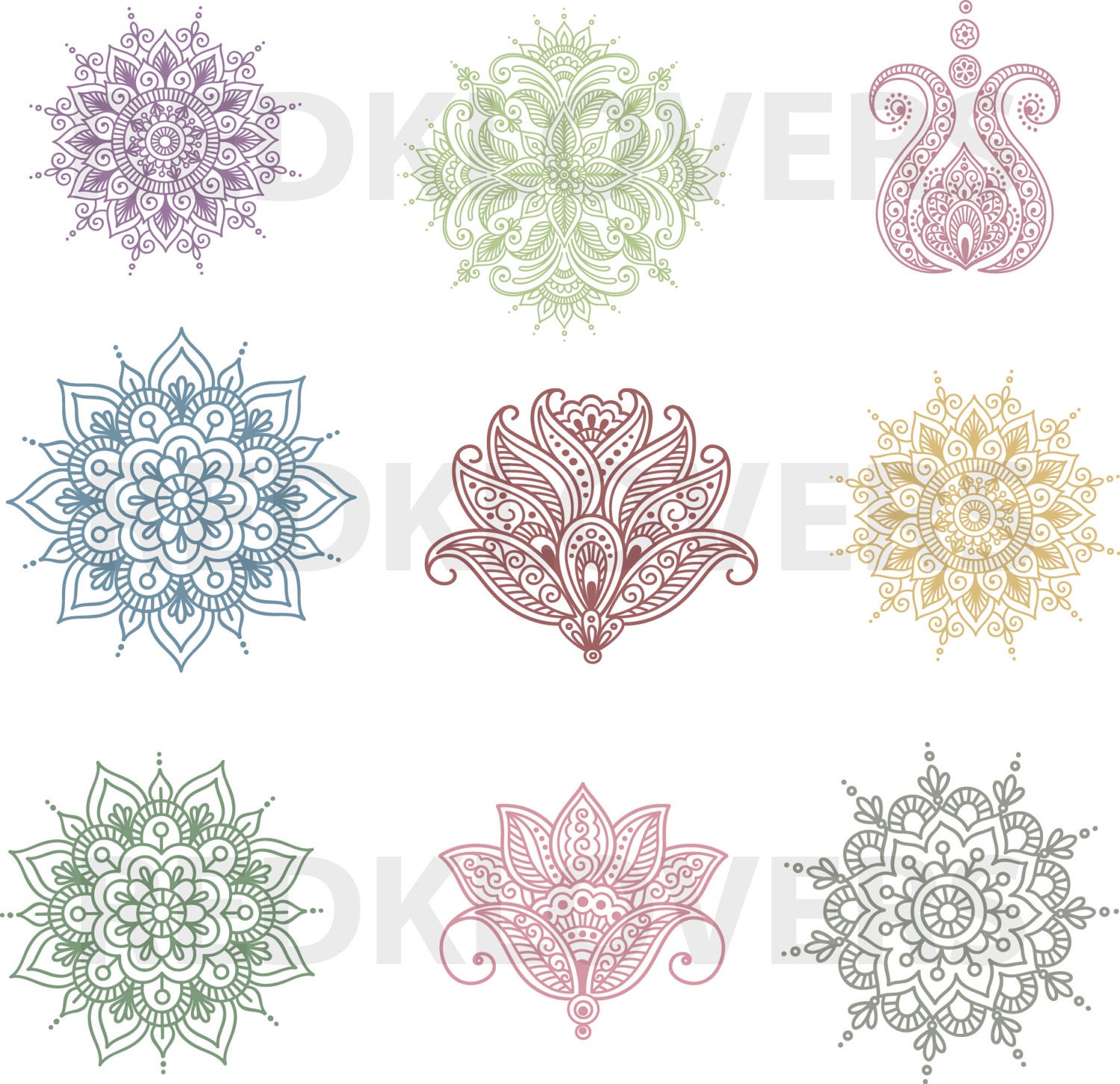 Download SVG DXF Mandala boho yoga henna art Digital Download files ...