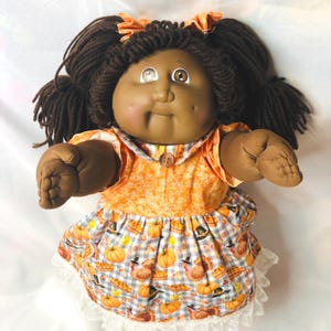 Vintage Cabbage Patch Kids AA Girl HM2 OK Factory Black Signature Thanksgiving Fall