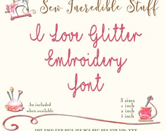 I Love Glitter Font Etsy