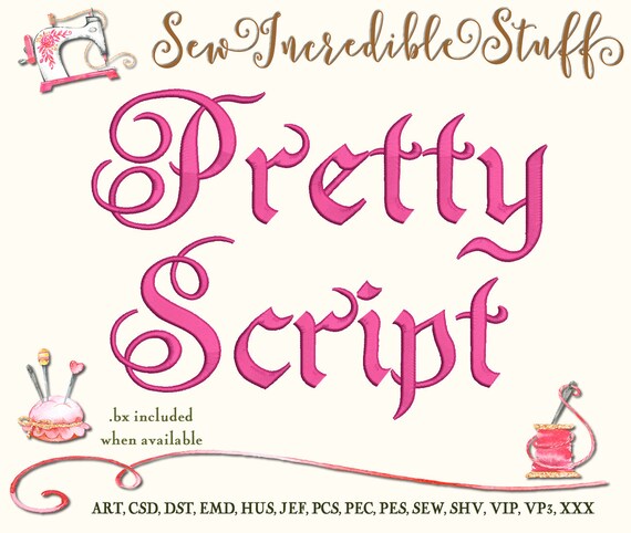 Beautiful Erica Script Machine Embroidery Font | Etsy