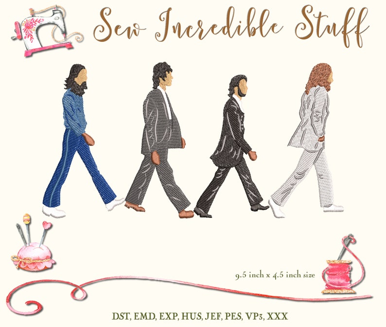 Beatles abbey road scene machine embroidery design 2 sizes  etsy Beatles abbey road scene machine embroidery design 2 sizes  etsy