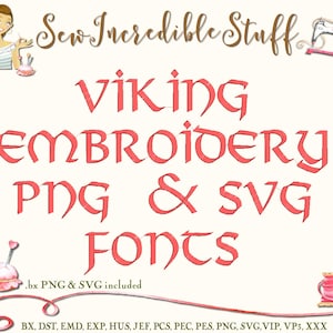 Viking or Celtic Machine Embroidery and SVG Fonts - 3 sizes- BX Font - SVG Font