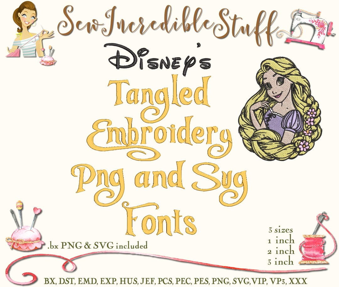 Tangled Embroidery Font – 3 Sizes, SVG, PNG & Machine Formats - Etsy