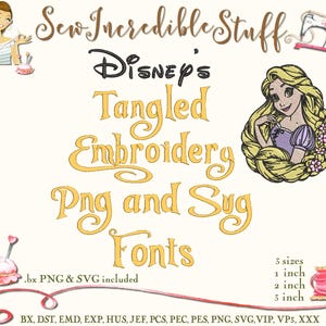 Tangled Embroidery Font – 3 Sizes, SVG, PNG & Machine Formats