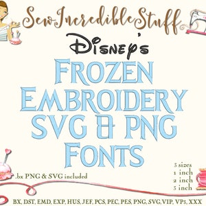 Frozen Machine Embroidery PNG & SVG Font - 3 sizes - BX Fonts