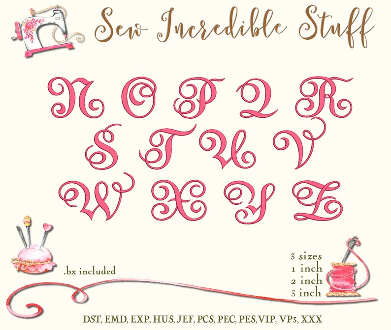 Beautiful Erica Script Machine Embroidery Font BX Font PES | Etsy