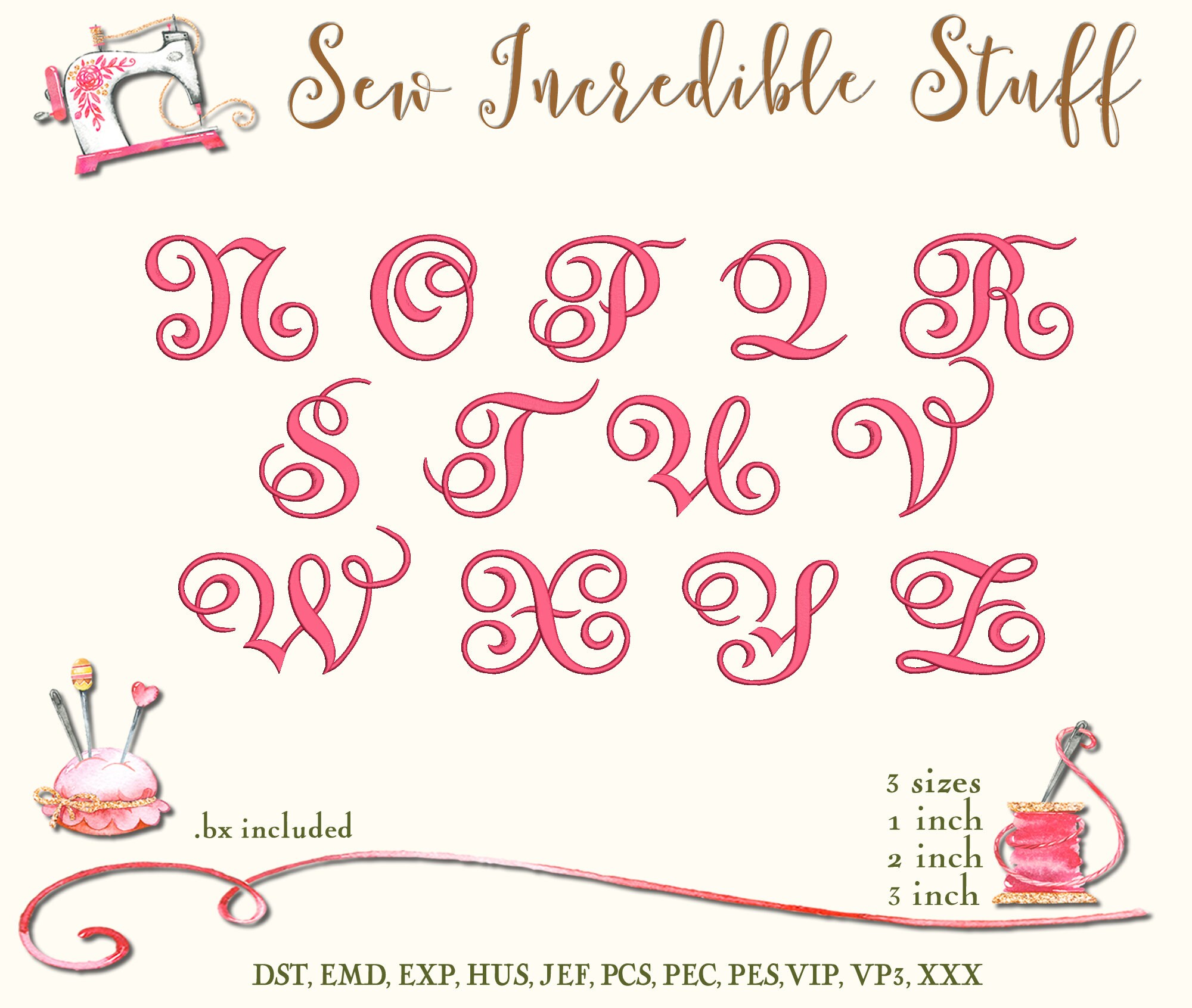 Beautiful Erica Script Machine Embroidery Font BX Font PES - Etsy UK