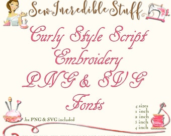 Avatar Machine Embroidery PNG and SVG Fonts 4 Sizes BX - Etsy