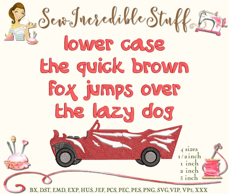 Grease Machine Embroidery PNG and SVG Fonts 4 Sizes BX Etsy